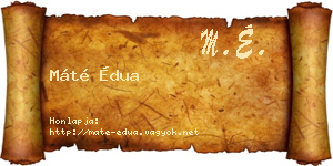 Máté Édua névjegykártya